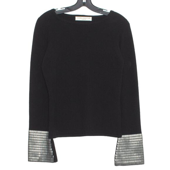 NWT Belinda Robertson Sweater Cashmere Old Money Quiet Luxury Cozy Black Small - Picture 1 of 8
